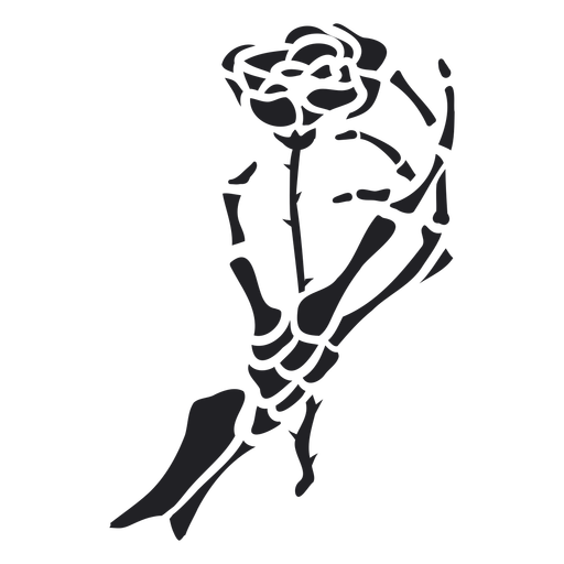 Skeleton and rose cut out PNG Design
