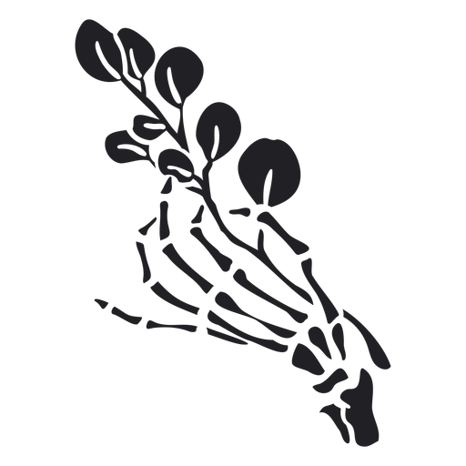 Hand bones with plant PNG Design