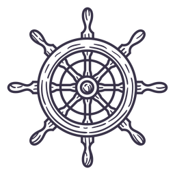 Stroke ship detailed steering wheel PNG Design