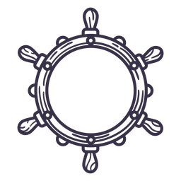 Ship steering wheel stroke with empty center PNG Design Transparent PNG