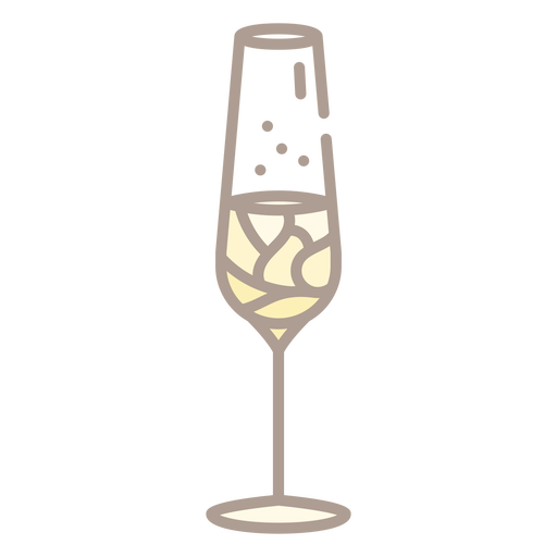 Color stroke glass of champagne PNG Design