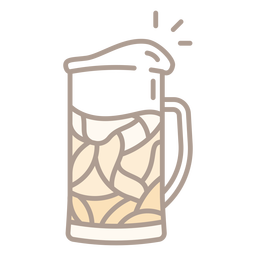Color stroke beer jar PNG Design