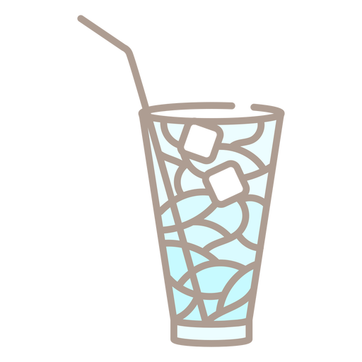 Color stroke glass of water and ice PNG Design