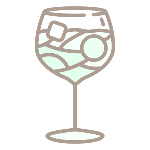 Cocktailglas mit abgerundetem Farbstrich PNG-Design