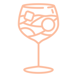 Copa de cóctel redondeada de trazo rosa Diseño PNG