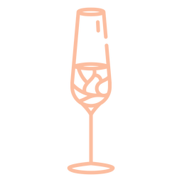 Pink stroke glass of champagne Transparent PNG