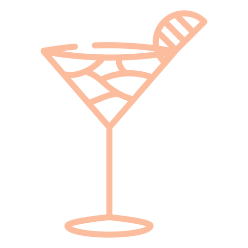 Cocktailglas rosa Strich PNG-Design