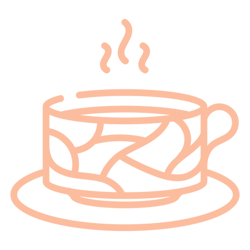 Pink stroke cup of coffee PNG Design