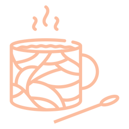 Pink stroke big cup of coffee PNG Design