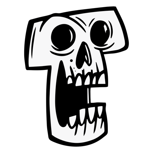 Open Mouth Cartoon Skull PNG & SVG Design For T-Shirts