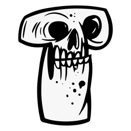 Cartoon Side Skull Stroke PNG & SVG Design For T-Shirts