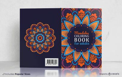 Mandala coloring adult book cover design Mandala coloring adult book cover design