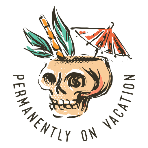 Skull drink summer badge PNG Design