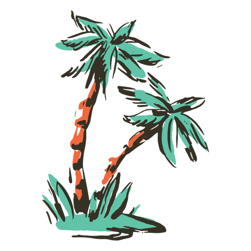 Palm trees tropical beach PNG Design
