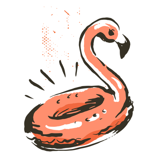 Flamingo float illustration PNG Design