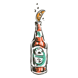 Beer Bottle Drink Illustration PNG & SVG Design For T-Shirts