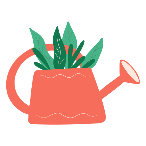 Flat plant in watering can PNG Design