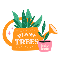 Plant trees help bees badge Transparent PNG
