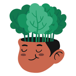 Maceta con forma de cabeza Diseño PNG