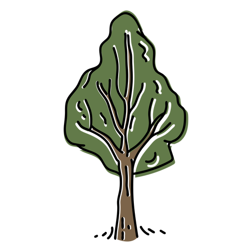 Color stroke hand drawn tree PNG Design