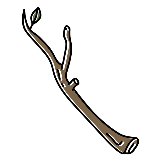 Simple tree branch color stroke PNG Design