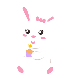 Bunny with cupcake cute PNG Design