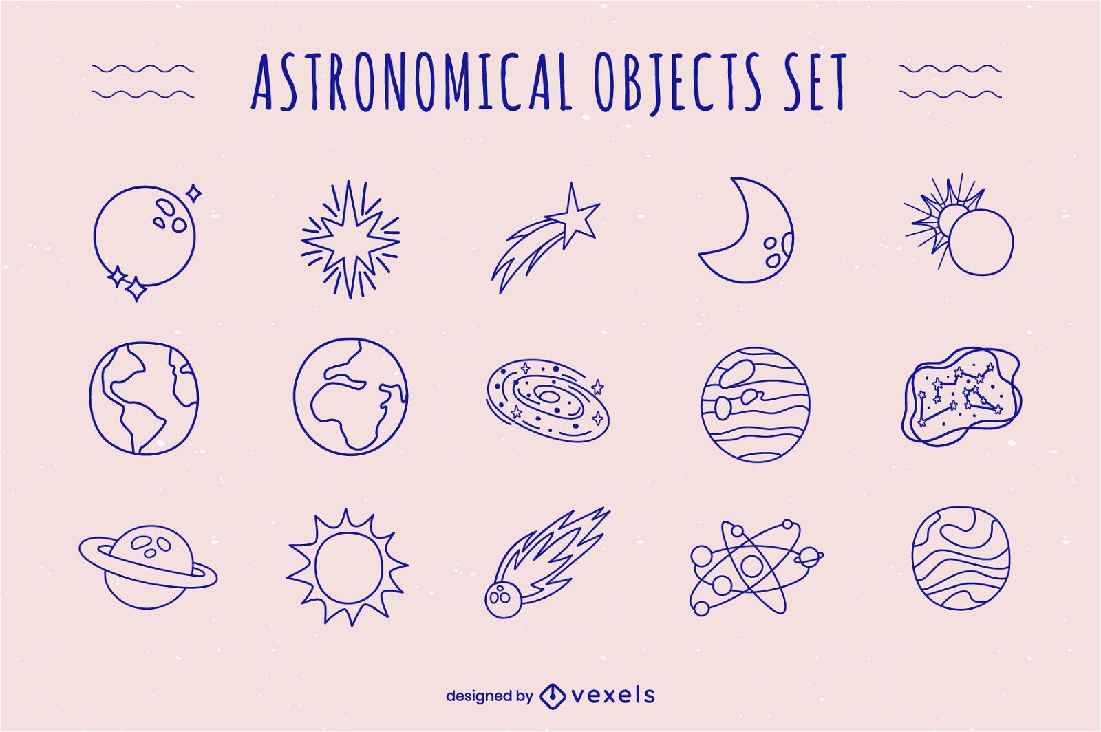 Gekritzel-Set für astronomische Objekte