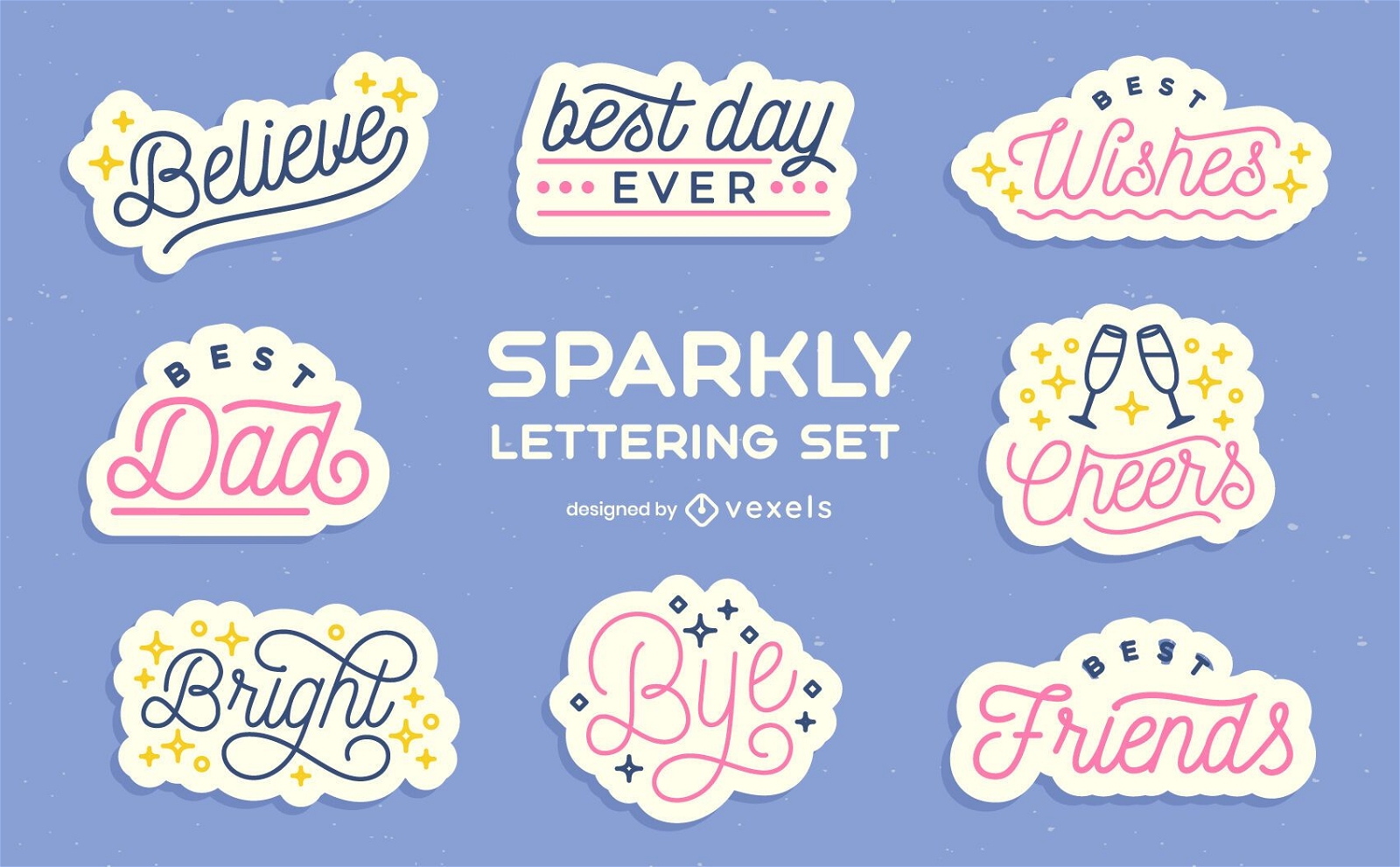 Sparkly lettering sticker set