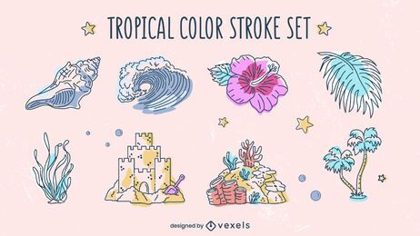 Tropical elements beach summer pack