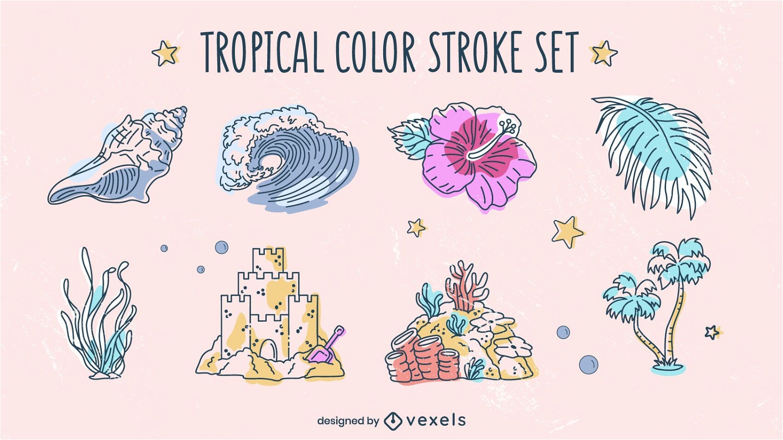 Tropische Elemente Strand Sommer Pack