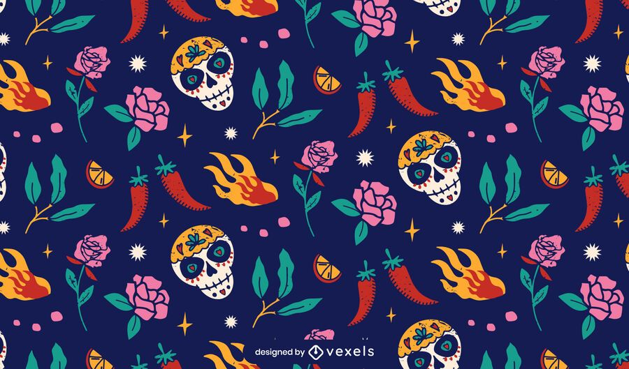 Cinco de mayo sugar skull pattern Cinco de mayo sugar skull pattern
