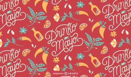 Patrón de alcohol de tequila cinco de mayo