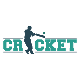 Cricket sport badge silhouette PNG Design