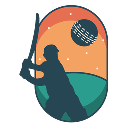 Cricket sport player badge Transparent PNG