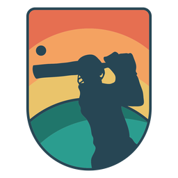 Emblema do pôr do sol de jogador de críquete Transparent PNG