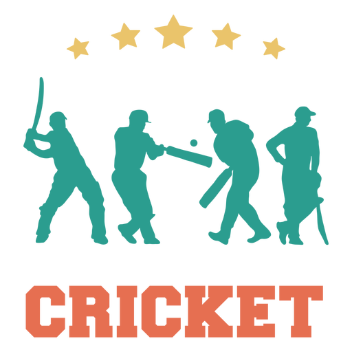 Cricket sport players badge PNG Design