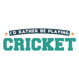 Cricket sport play quote badge Transparent PNG