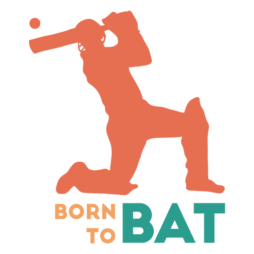 Cricket player bat badge PNG Design