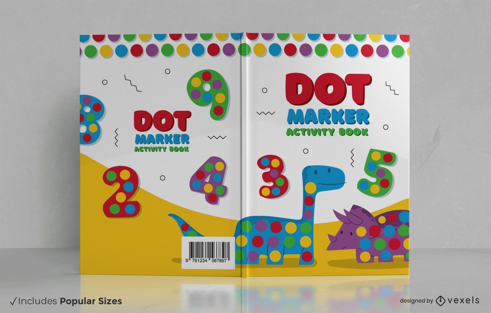 Diseño de portada de libro de actividades de marcador de puntos