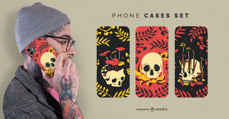 Nature skulls phone case set Nature skulls phone case set