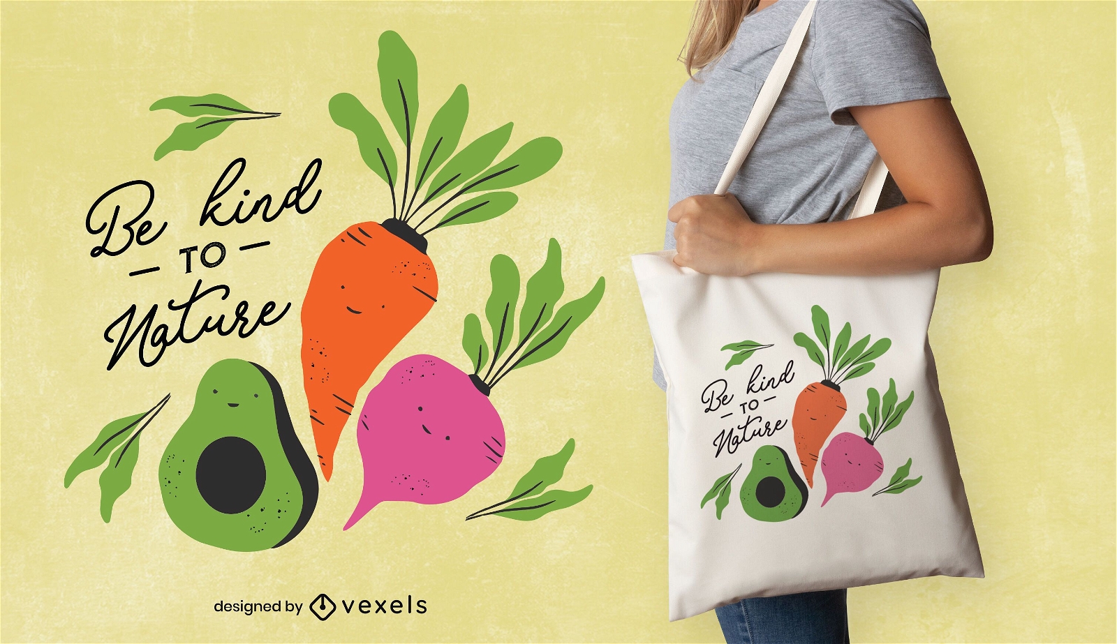 Cute vegetables tote bag design