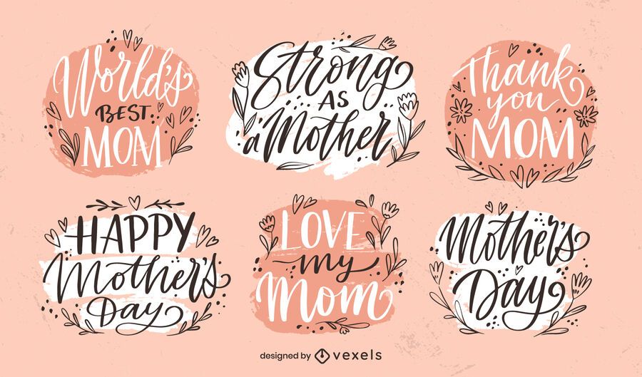Mother's day badge set Mother's day badge set