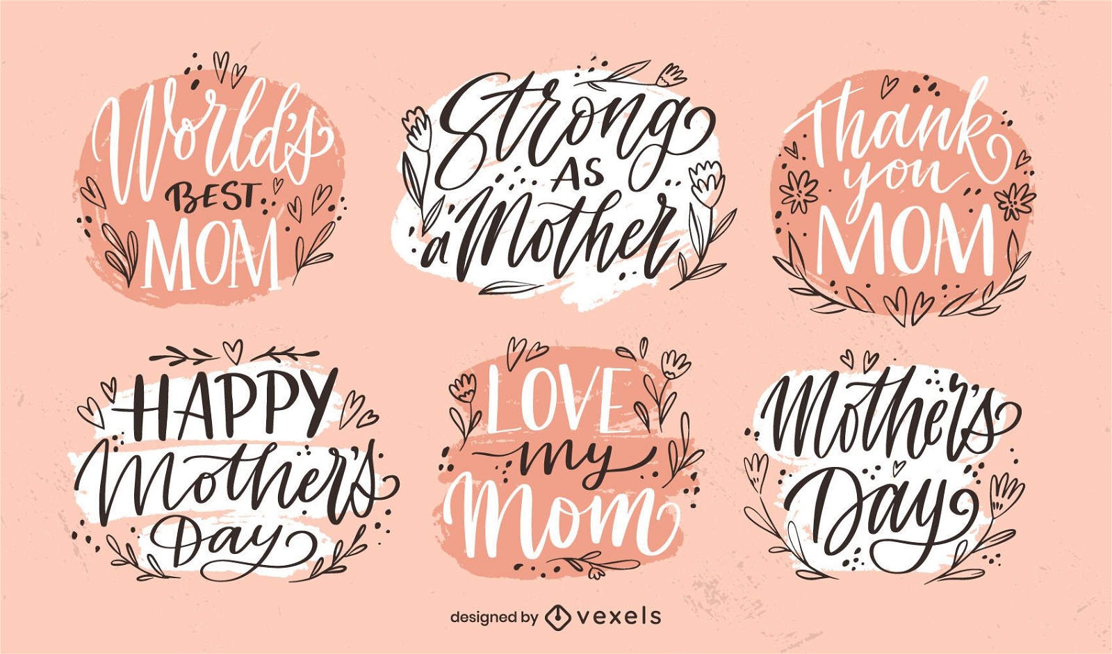 Mother's day badge set