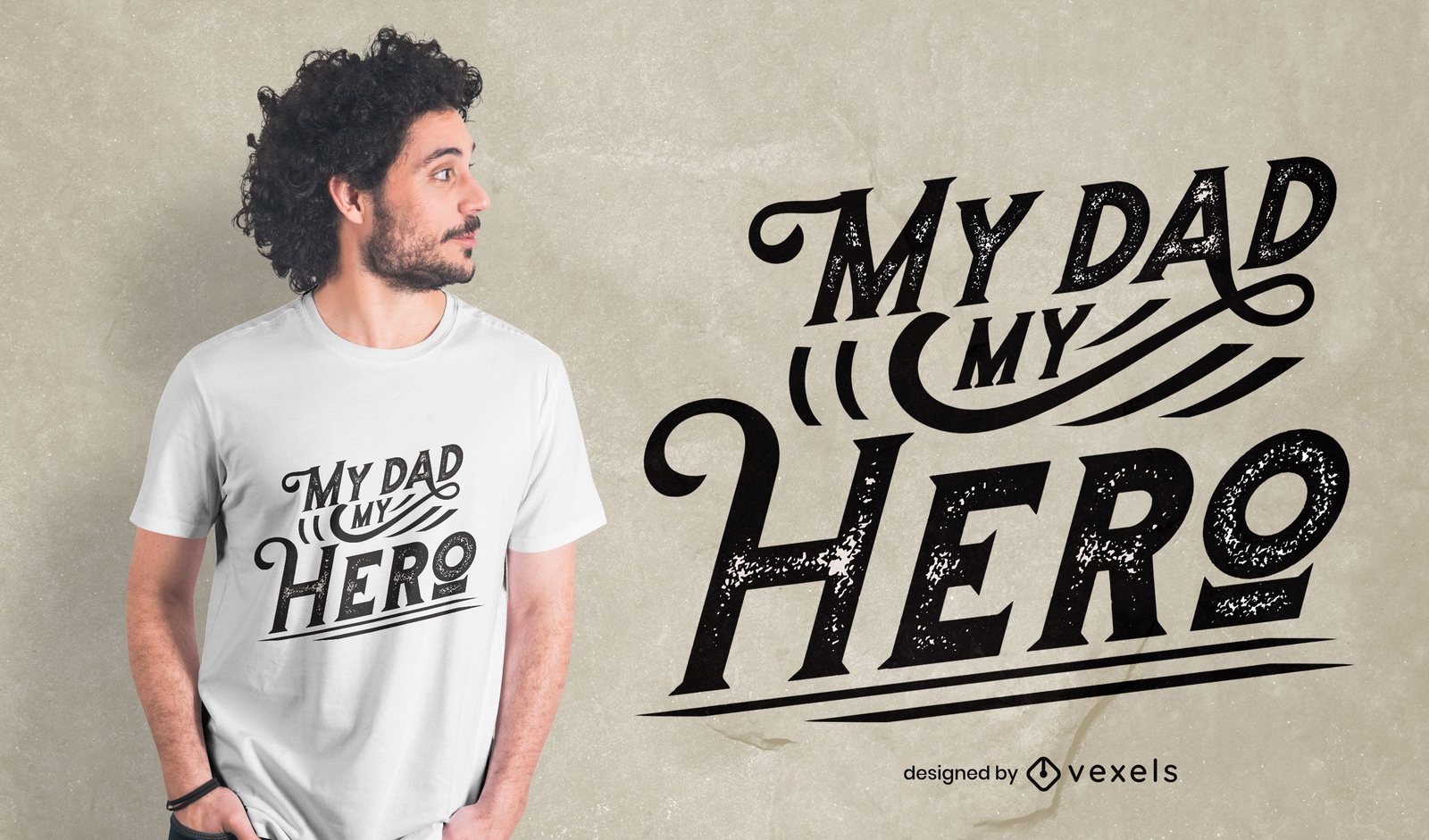 My dad my hero lettering t-shirt design