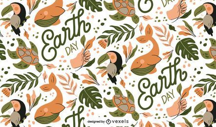 Earth day seamless pattern