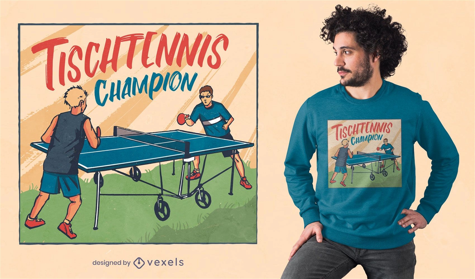 Tischtennis Deutsches Zitat T-Shirt Design