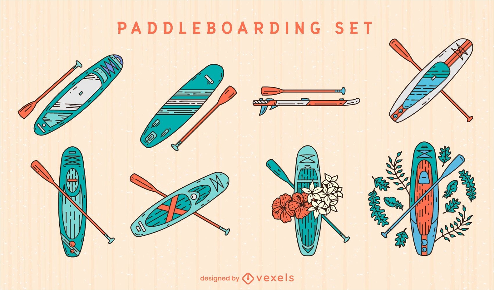Paddleboards Vektorsatz