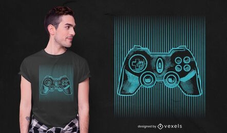 Diseño de camiseta de ilusión óptica de joystick.