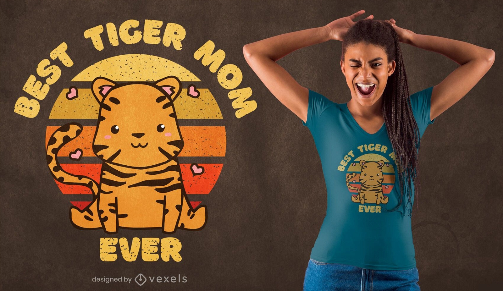 Mejor dise?o de camiseta de mam? tigre