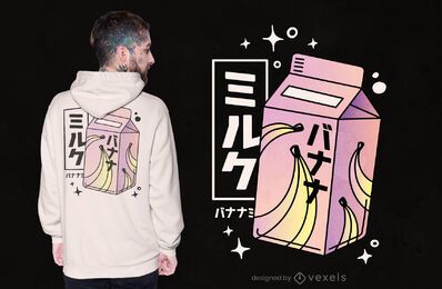 Diseño de camiseta de leche de plátano. Diseño de camiseta de leche de plátano.